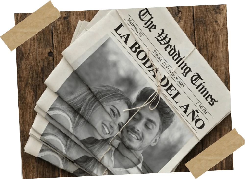 Periódico de boda personalizado