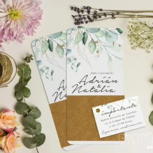 Greenery: Invitación de boda para amantes de la naturaleza
