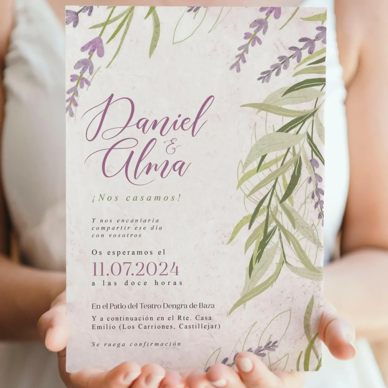 Invitación de boda Lavanda